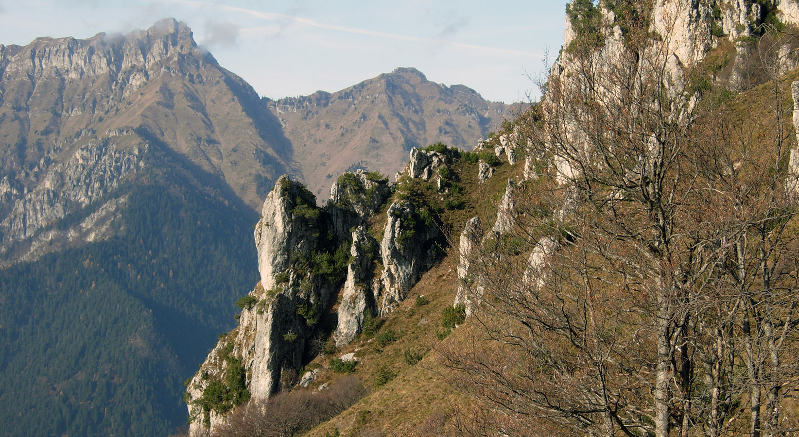 Le guglie rocciose di Mazza di Pichea, sullo sfondo il Cadria